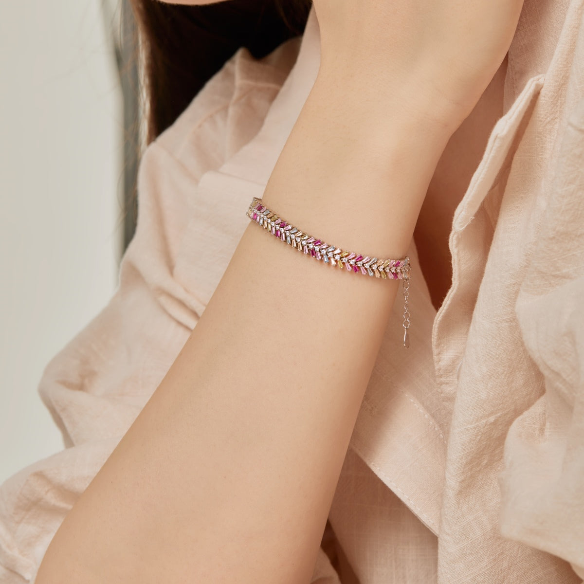 [Love More]Dainty Radiant Emerald Cut Daily Bracelet