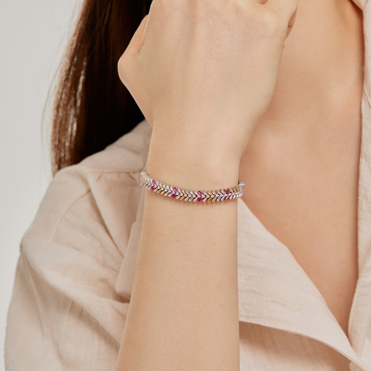 [Love More]Dainty Radiant Emerald Cut Daily Bracelet