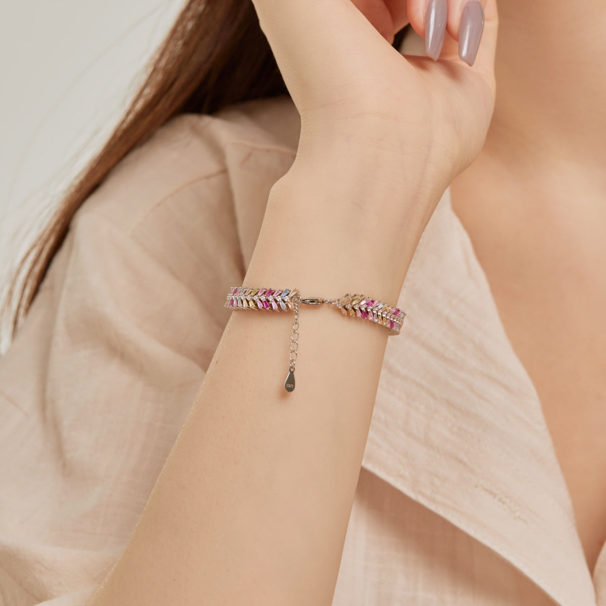 [Love More]Dainty Radiant Emerald Cut Daily Bracelet