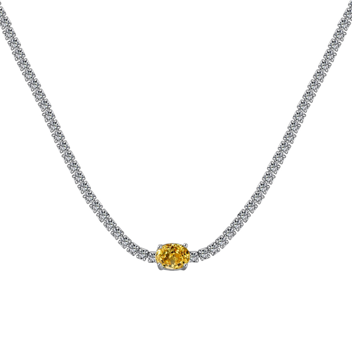 [Love More]1.0 Carat Shining Oval Cut Necklace