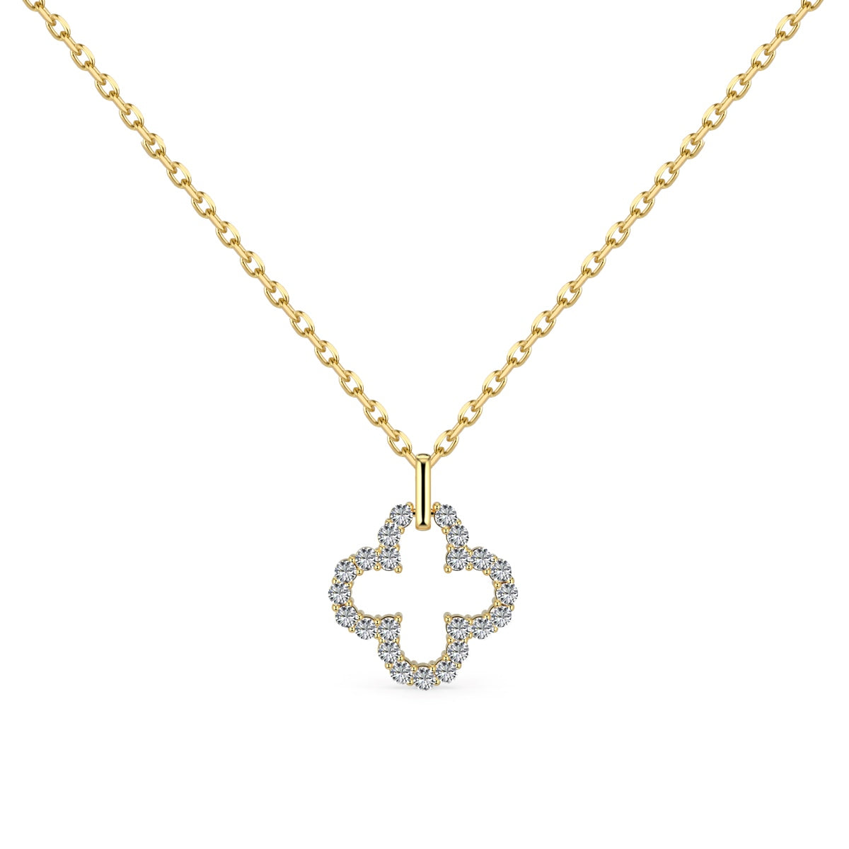 [Love More]Four-Leaf Clover Hollow Design Exquisite Necklace