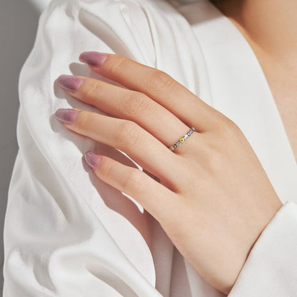 [Love More]Sparkling Vibrant Round Shape Daily Ring