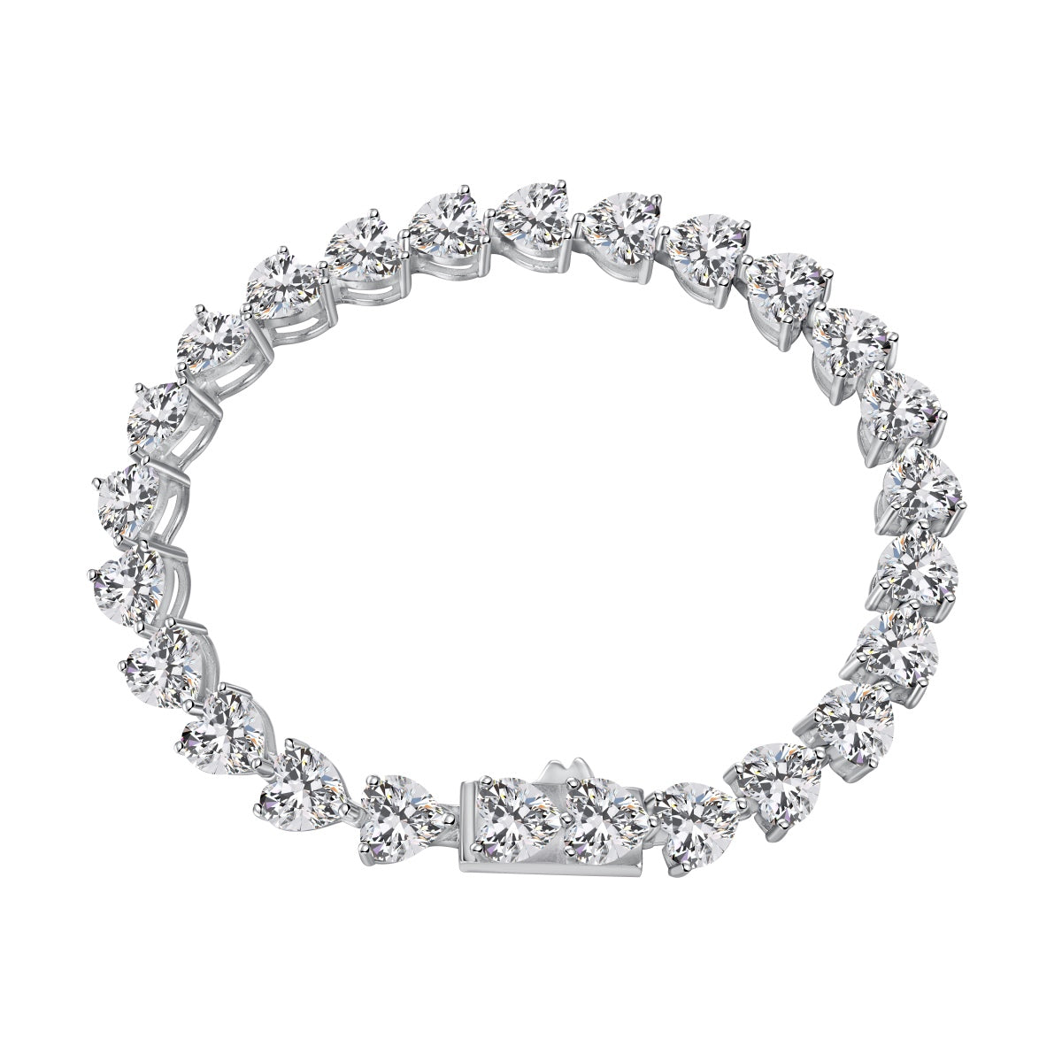 [Love More]0.75 Carat Elegant Romantic Heart Shape Lover Bracelet