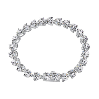 [Love More]0.75 Carat Elegant Romantic Heart Shape Lover Bracelet