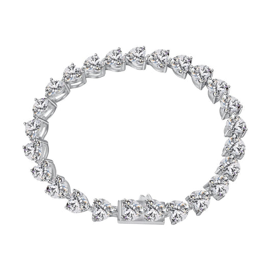 [Love More]0.75 Carat Elegant Romantic Heart Shape Lover Bracelet