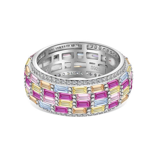 [Love More]Radiant Colorful Radiant Cut Daily Ring