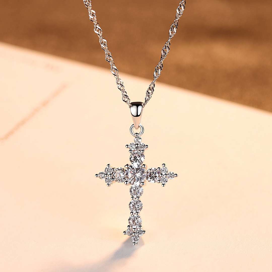 [Love More]Delicate Cross Shape Necklace