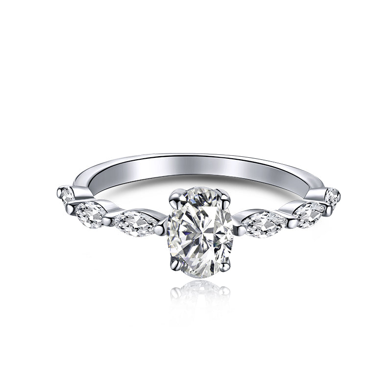 [Love More]0.75 Carat Luxurious Vibrant Elongated Cushion Cut Daily Ring