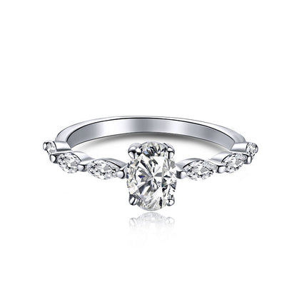 [Love More]0.75 Carat Luxurious Vibrant Elongated Cushion Cut Daily Ring