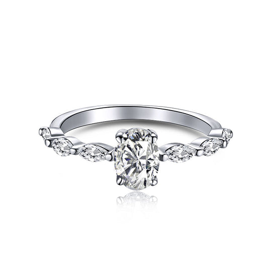 [Love More]0.75 Carat Luxurious Vibrant Elongated Cushion Cut Daily Ring