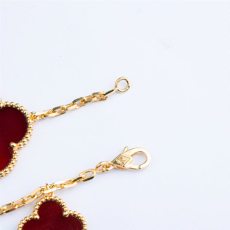 [Love More]CLOVER BRACELET 5 MOTIFS CARNELIAN TIGER EYE