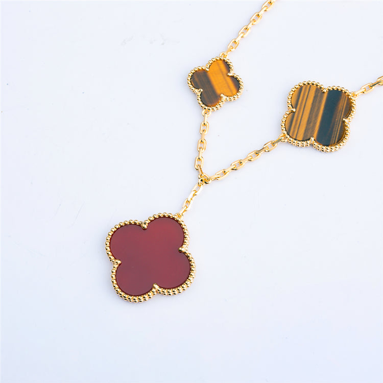 [Love More]CLOVER BRACELET 5 MOTIFS CARNELIAN TIGER EYE