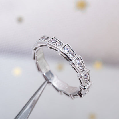 [Love More]SERPENTI RING SILVER DIAMOND PAVED 3MM