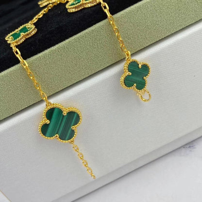 [Love More]MAGIC CLOVER MALACHITE GOLD BRACELET 5 MOTIFS