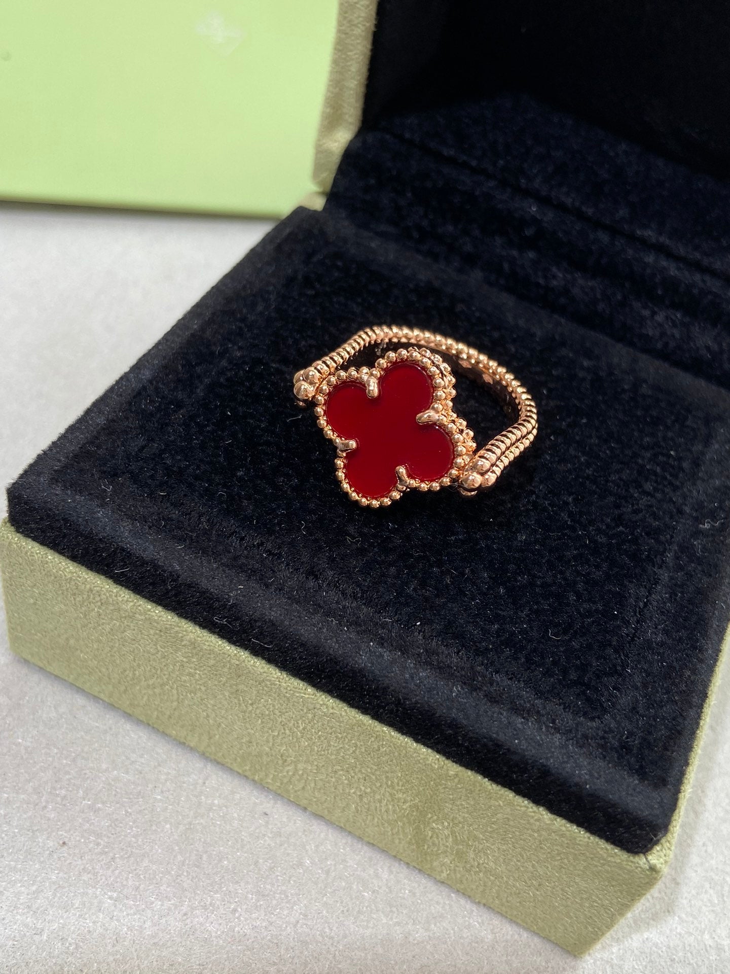 [Love More]CLOVER RIVERSIBLE PINK GOLD RING