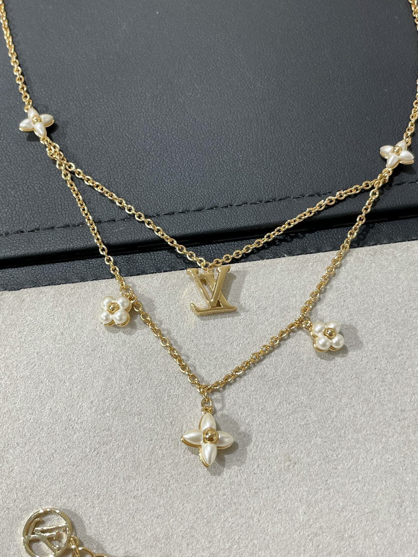 [Love More]FLOWERGRAM GOLD MOP DOUBLE ROW NECKLACE