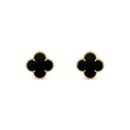 [Love More]CLOVER MEDIUM 1 MOTIFS  ONYX STUD EARRINGS
