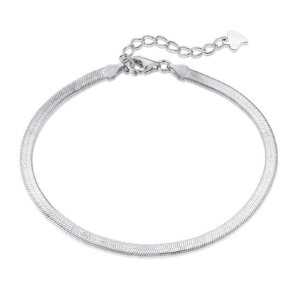 [Love More]Flat Snake Bone Chain Blade Necklace
