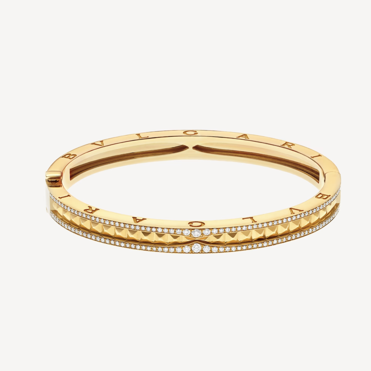 [Love More]ZERO 1 SPIRAL AND PAVED DIAMOND GOLD BRACELET
