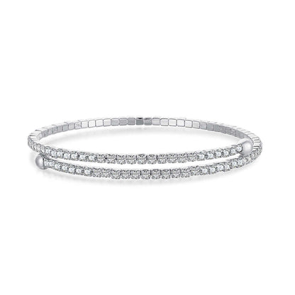 [Love More]Row of Diamonds Round Fashion Bracelet