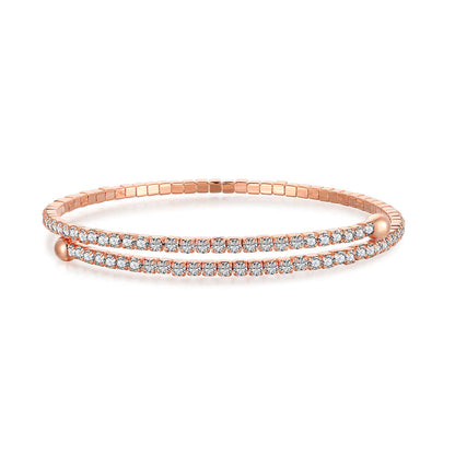 [Love More]Row of Diamonds Round Fashion Bracelet