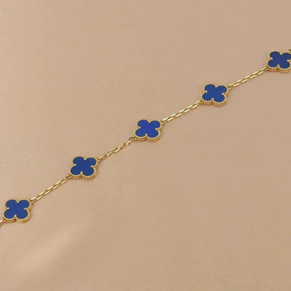 [Love More]CLOVER 5 MOTIFS BLUE AGATE BRACELET