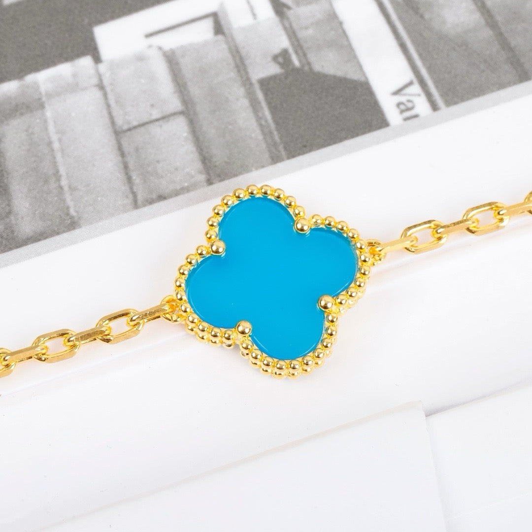 [Love More]CLOVER 5 MOTIFS TURQUOISE BRACELET