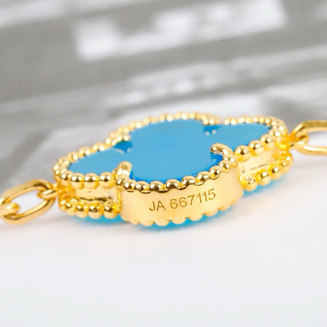 [Love More]CLOVER 5 MOTIFS TURQUOISE BRACELET