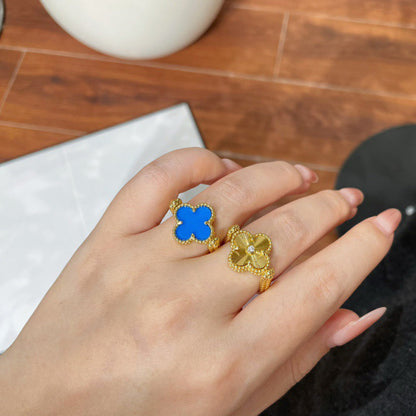[Love More]CLOVER RIVERSIBLE BLUE AGATE RING