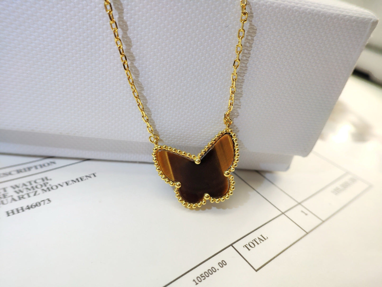 [Love More] TIGER__ EYE BUTTERFLY NECKLACE
