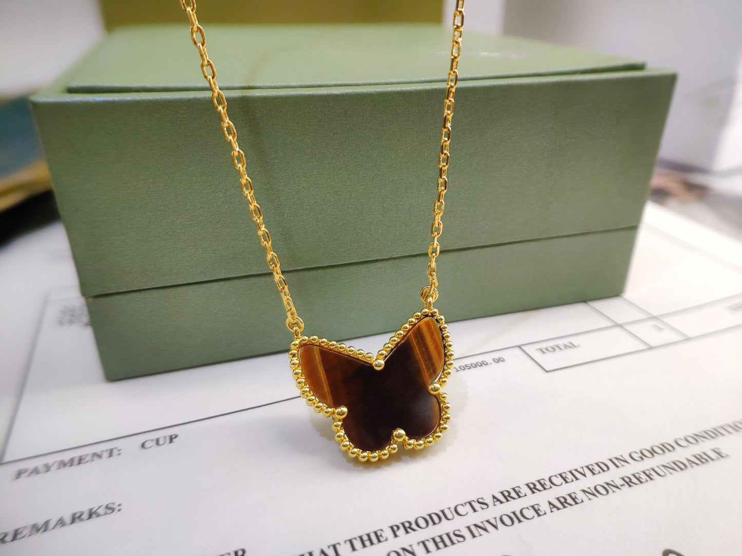 [Love More] TIGER__ EYE BUTTERFLY NECKLACE