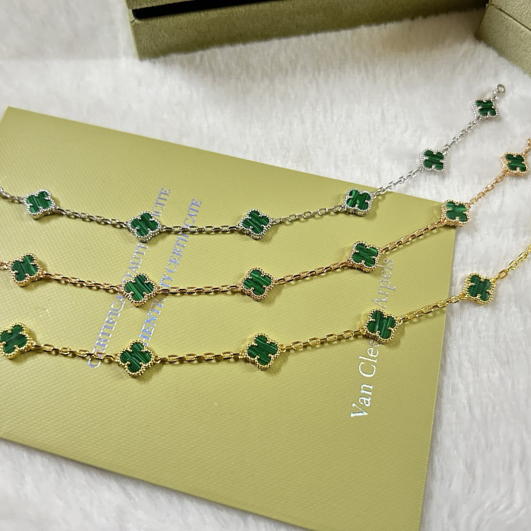 [Love More]CLOVER 6 MOTIF MALACHITE BRACELET