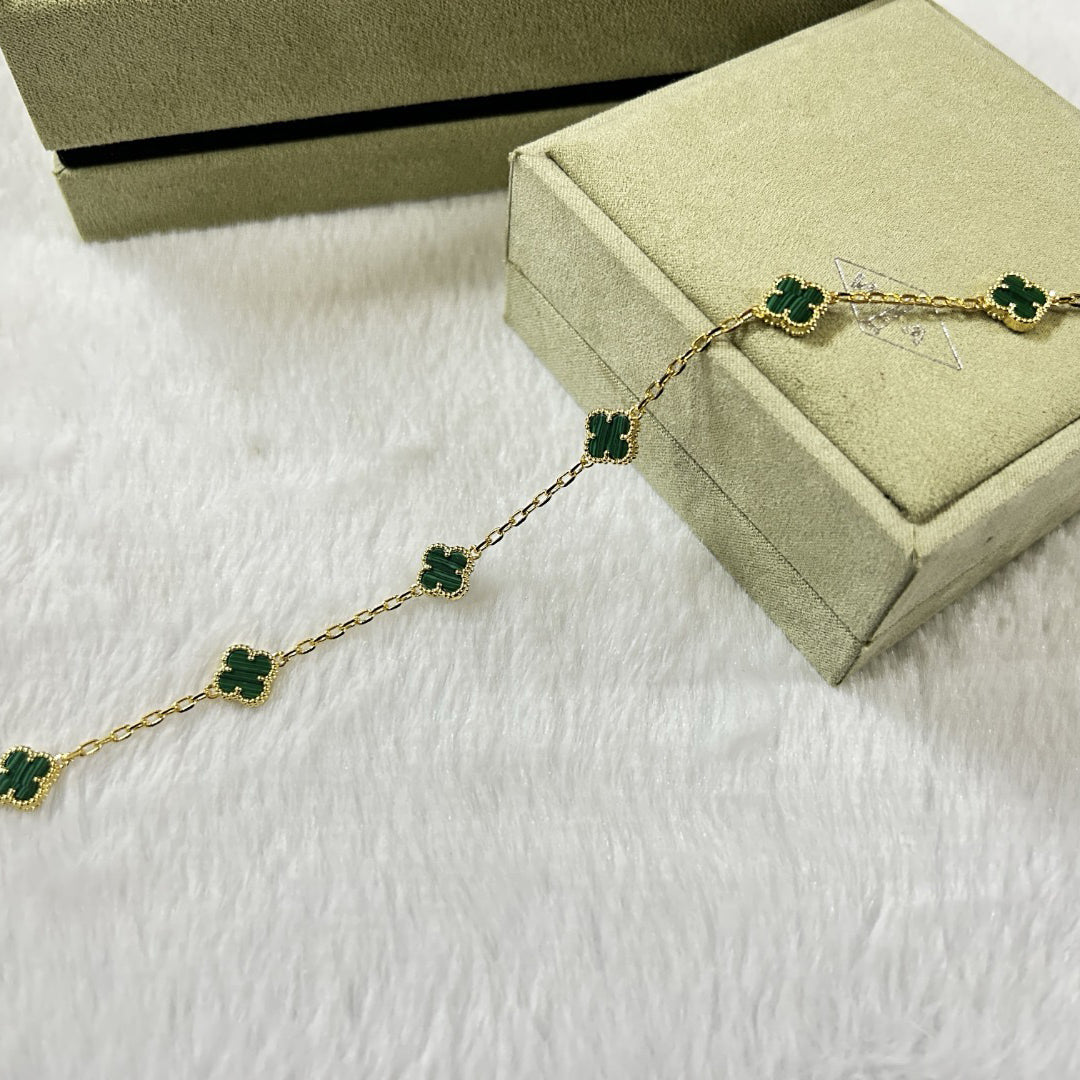 [Love More]CLOVER 6 MOTIF MALACHITE BRACELET
