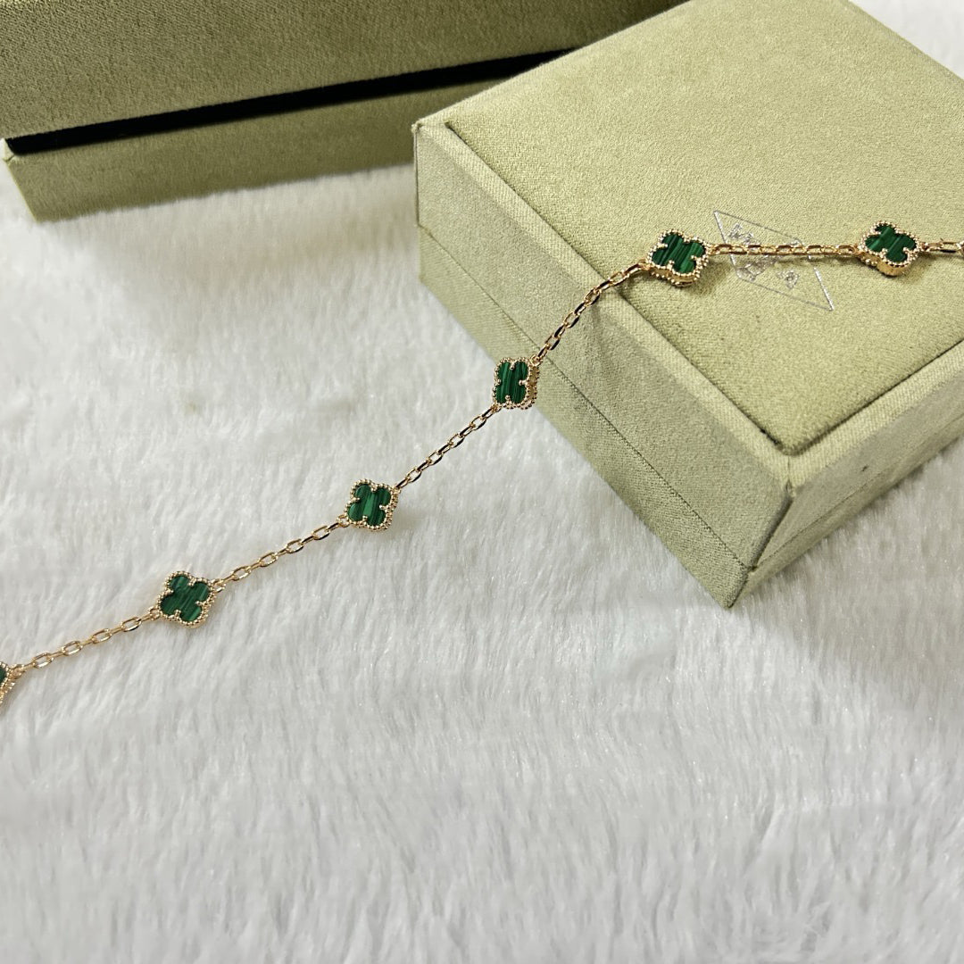 [Love More]CLOVER 6 MOTIF MALACHITE BRACELET