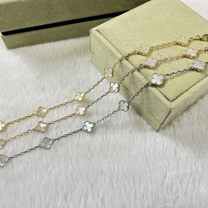 [Love More]CLOVER 6 MOTIF WHITE MOP BRACELET