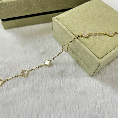 [Love More]CLOVER 6 MOTIF WHITE MOP BRACELET