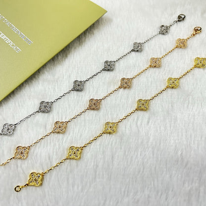 [Love More]CLOVER 6 MOTIF DIAMOND BRACELET