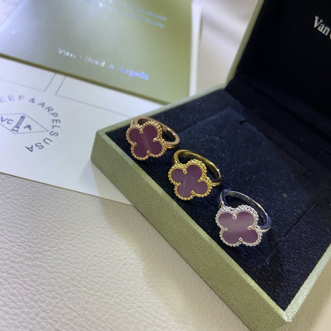 [Love More]CLOVER  PURPLE VIOLET RING