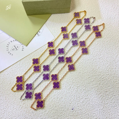 [Love More]CLOVER 10 MOTIFS  PURPLE VIOLET  NECKLACE