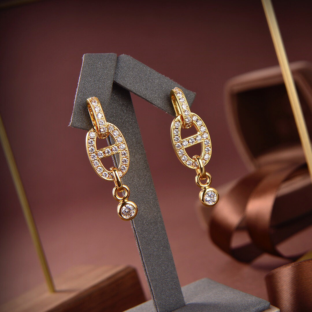 [Love More]HM CHAINE DIAMOND EARRINGS