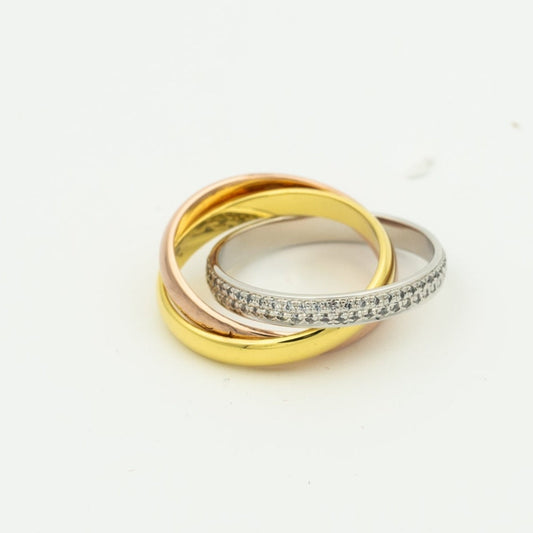 [Love More]TRINITY RING GOLD PINK GOLD SILVER DIAMONDS