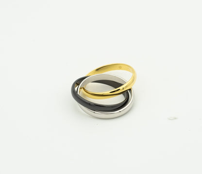 [Love More]TRINITY RING BLACK GOLD SILVER