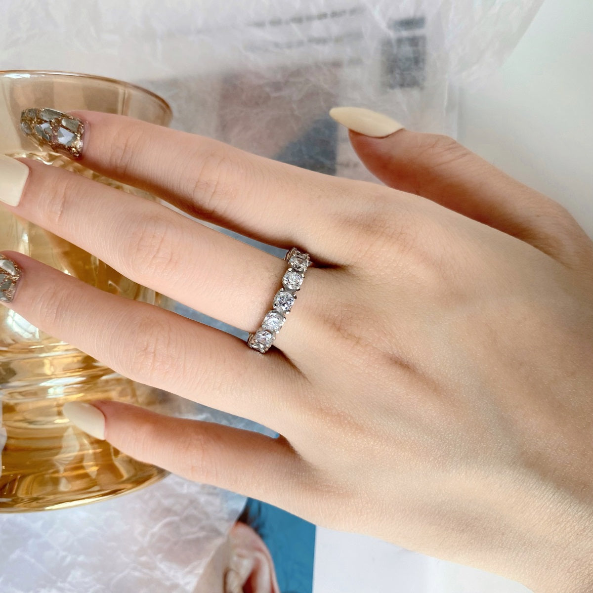 [Love More]Eternity Round Cut Tennis Ring
