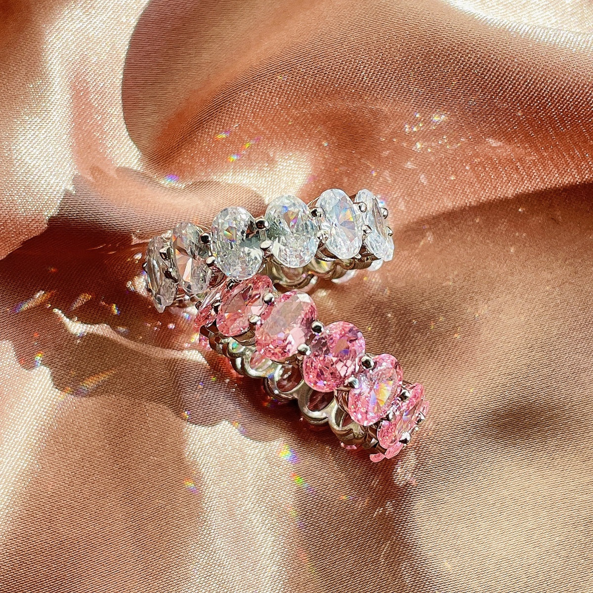 [Love More]Dainty Elongated Cushion Cut Tennis Ring
