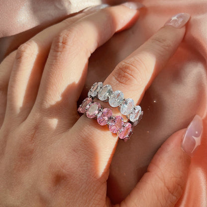[Love More]Dainty Elongated Cushion Cut Tennis Ring