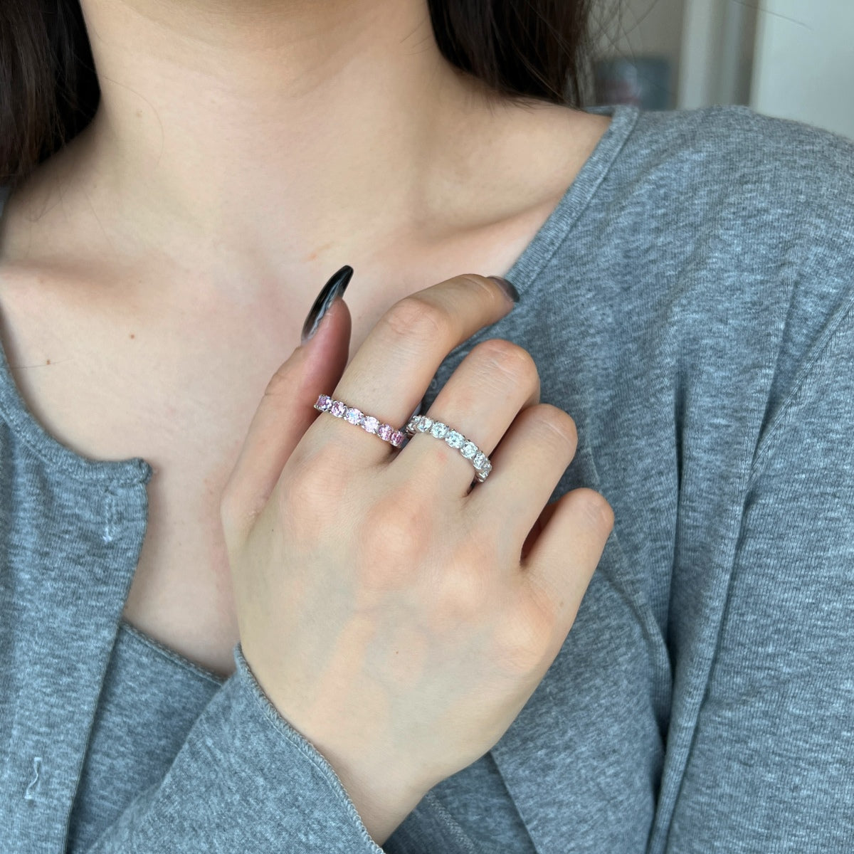 [Love More]Eternity Round Cut Tennis Ring