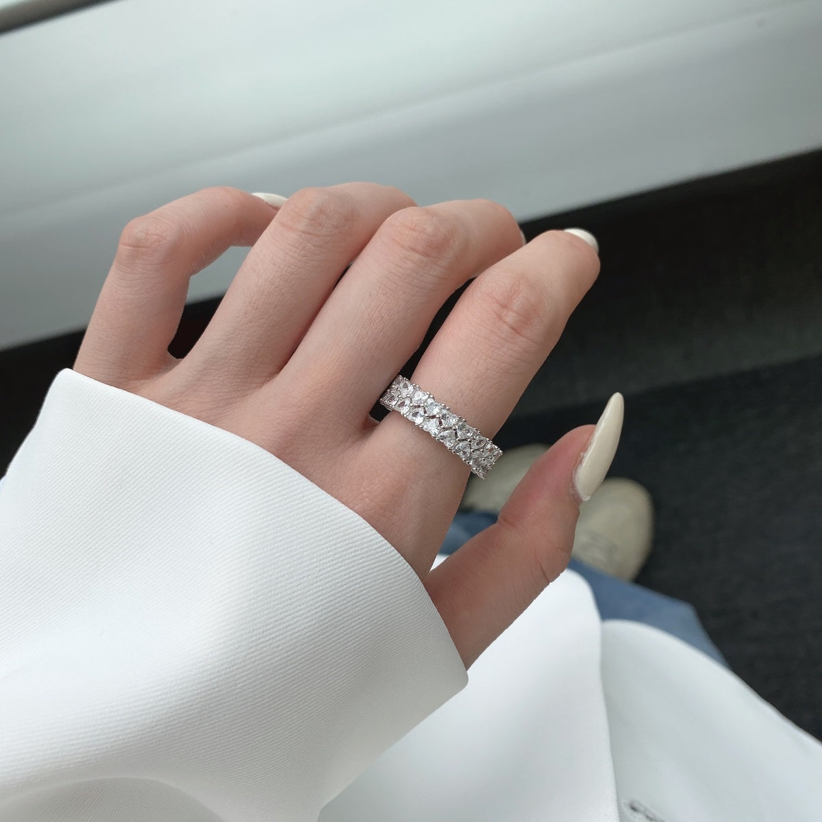 [Love More]Sparkling Full Heart Ring