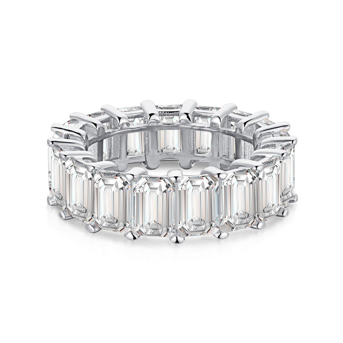 [Love More]0.75 Carat Elegant Emerald Cut Tennis Ring