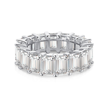 [Love More]0.75 Carat Elegant Emerald Cut Tennis Ring