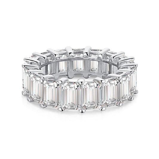 [Love More]0.75 Carat Elegant Emerald Cut Tennis Ring
